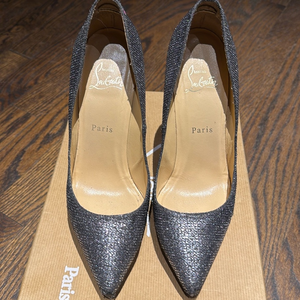 Christian Louboutin Vintage glitter silver shoes 8.5m